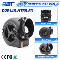 Ventilateur radial industriel AC 230V D2E146-HT65-63 avec impeller de 146 mm pour refroidissement d'armoires, pièce de rechange pour équipement de ventilation CVC