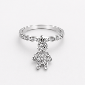 Anello con Ciondolo a Forma di Bambola, Anello alla Moda per Donna, Accessorio da Dito per Uso Quotidiano, Design Unico - Product Image 6