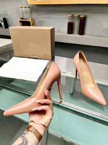 <span class=keywords><strong>Chaussures</strong></span> élégantes et sexy pour femme, nouveau style 2026, à bout pointu, talon aiguille, à enfiler, en cuir verni nude, décolletées, semelle extérieure en caoutchouc - Product Image 6