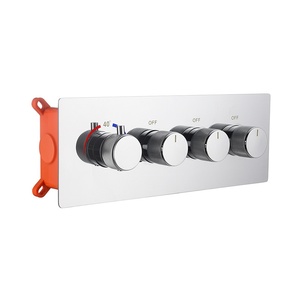 Copper In-wall Ceiling-mounted Thermostatic Smart Faucets Shower <b>Set</b> Chrome Rainfall <b>Spray</b> Modern Simple Design Home Use - Product Image 5
