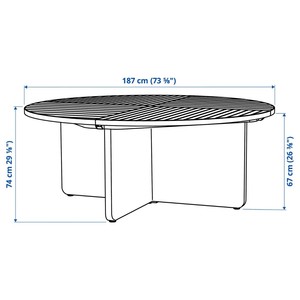 VITTSKAR Mesa Vitessca, Ratán Plástico, Mesa de Comedor Gris Oscuro 187 centímetros - Product Image 5