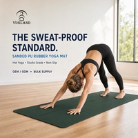 Tapete de Yoga Yugaland Ashtanga Pro de PU Lijado, Antidesgarro, Alta Adherencia, Antideslizante, para Gimnasio y Fitness, Venta al Por Mayor