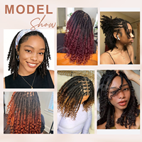 Extensions de Locs en Cheveux Humains 100% Naturels Faits à la Main en Gros avec Pointes Ondulées Bouclées, Locs Permanentes pour Hommes et Femmes