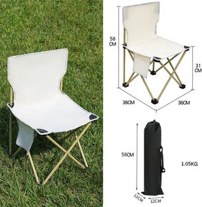 Chaise de pêche pliante portable pour loisirs en plein air avec dossier et porte-gobelet, siège de camping léger en tissu Oxford pour voyage et pique-nique - Product Image 5