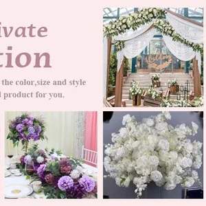 ดอกกุหลาบผ้าไหมสีขาวประดิษฐ์ ลูกบอลดอกไม้ตกแต่งงานแต่งงาน ของประดับตกแต่งโต๊ะกลาง จัดดอกไม้ อุปกรณ์จัดงานปาร์ตี้ - Product Image 5