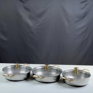 Petek yapışmaz kaplama çift saplı temperli cam kapaklı lüks ev ve mutfak paslanmaz çelik tencere tencere - Product Image 2