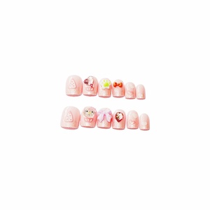 <span class=keywords><strong>Uñas</strong></span> Postizas Acrílicas Cortas Cuadradas <span class=keywords><strong>de</strong></span> Venta Caliente <span class=keywords><strong>con</strong></span> Base Rayada y Decoración <span class=keywords><strong>de</strong></span> Mariposa 3D para Citas <span class=keywords><strong>de</strong></span> Brunch y Fiestas en el Jardín - Product Image 5