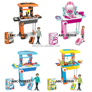 LK Toy Fashion Girl Pretend Play Beauty Plastic Dressing Table Make Up Set Toys Hand String Mirror Peigne Sèche-cheveux - Product Image 6