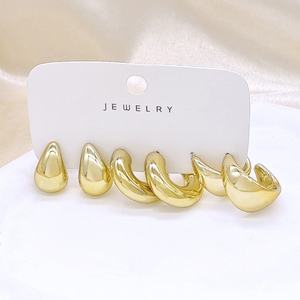 Pendientes de Moda Estilo Vintage con Cuentas Doradas, Diseño en Forma de C, Juego de Pendientes Largos con Gota de Agua, Joyería de Plástico para Fiesta - Product Image 6