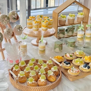 Support à cupcakes en bois à 3 niveaux, présentoir à desserts en bambou, <span class=keywords><strong>plateau</strong></span> à étages pour mariage <span class=keywords><strong>et</strong></span> ferme rustique - Product Image 5