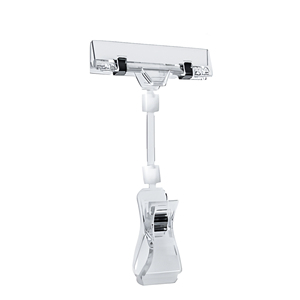 Universal <b>Plastic</b> POP Clip with Signage Holder Base for Retail Countertop and <b>Basket</b> Price Tag Display - Product Image 3