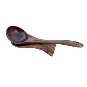 Cuchara para revolver ensalada de mango largo de teca de madera Natural de alta calidad, espátula para sartén antiadherente sonriente, cuchara para té, miel y café - Product Image 5