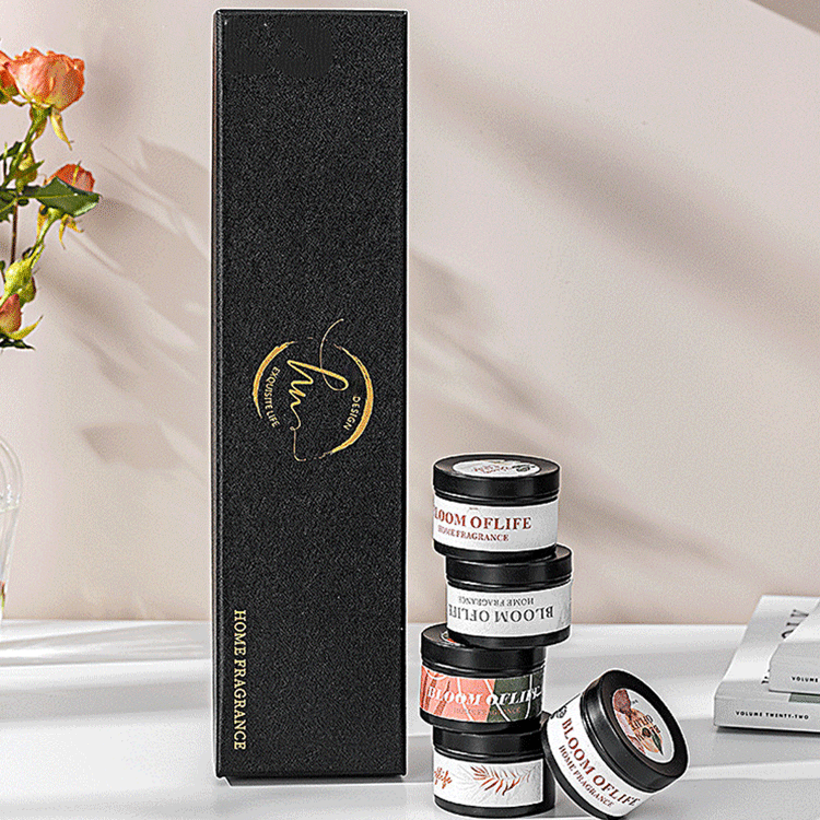 AROMA HOME Özelleştirilmiş Mini Siyah ve Altın Renk Hediye Seti 5 Koku Ev Kokusu Kokulu Soya Balmumu Mum 1