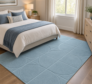 Tapis géométrique moderne tufté à la main avec envers en latex |   Tapis rectangulaire en peluche pour chambre et salon - Product Image 3