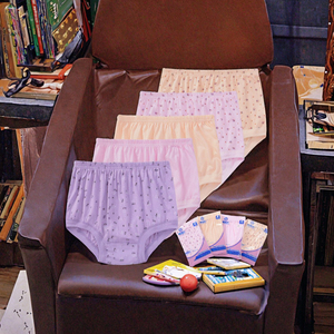 Culotte en coton pour femmes âgées, taille haute, grande taille, couvrant entièrement, style quotidien, imprimé, sous-vêtements pour femmes âgées - Product Image 3