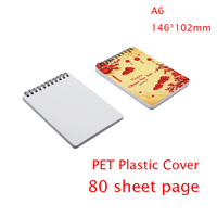 Meilleure vente A6 PET couverture carnet à spirale PVC enduit Journal sublimation blancs plaine papiers blancs pour Ournals personnalisables