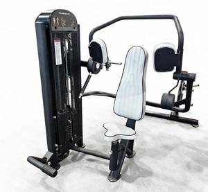 Equipo de gimnasio comercial con pila de pesas seleccionables para entrenamiento de espalda y pecho, con selección de carga por pasador, para pullover sentado y ejercicios de brazo. - Product Image 3