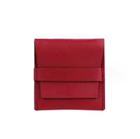 Pochette à bijoux en cuir personnalisée Jinsky avec bouton, sac à bijoux en similicuir suédé avec logo