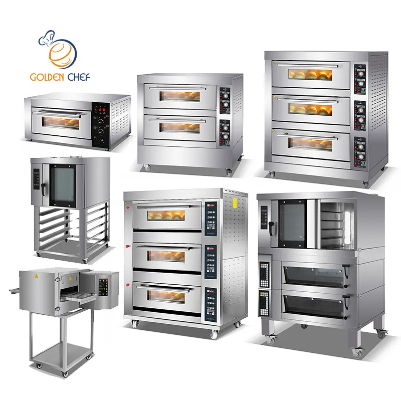 Mesin Panggang Roti Koki Emas, Peralatan Masak Roti Profesional, Oven Gas/Elektrik, Oven Konveksi Komersial, Oven Pizza