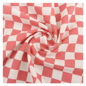 Mới Checkerboard In Muslin Đôi Gạc Crepe Bông Vải Cho Bé Của Quần Áo & Đồ Ngủ - Product Image 6
