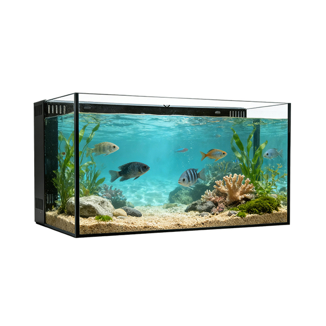 Relaxlines Back Filter Rectangular 8mm Glass Aquarium Tank Integrated 120L Self-Circulating Integrated Tank for Home Aquarium