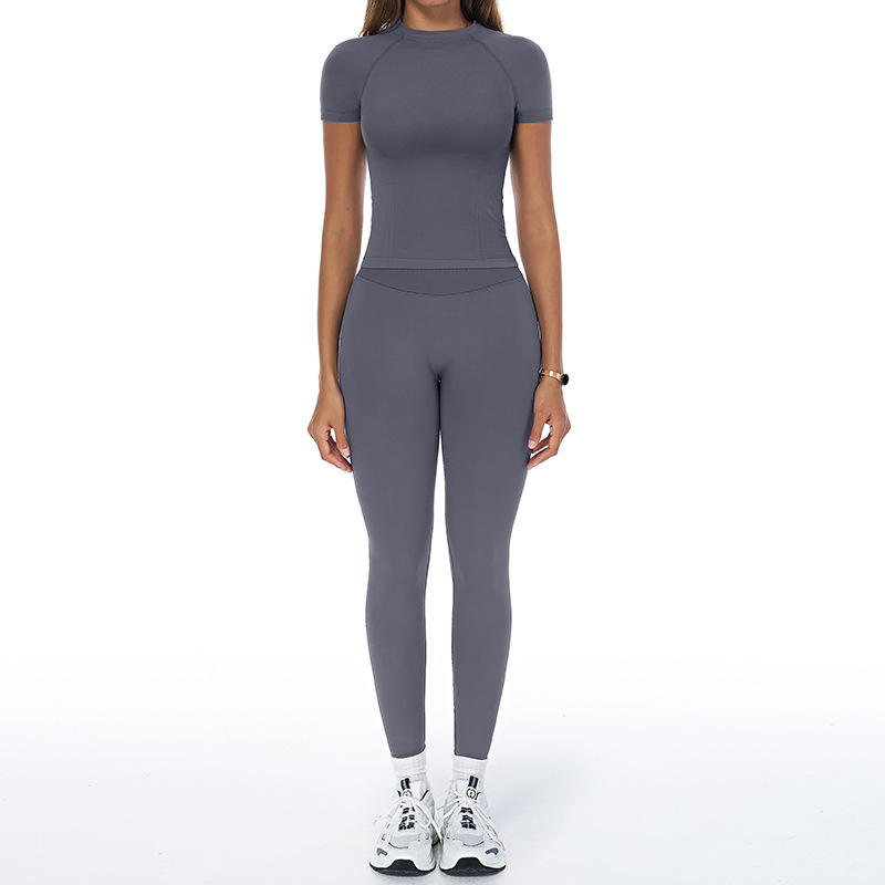 สีน้ำเงินเทา + เสื้อ + กางเกงเลกกิ้ง