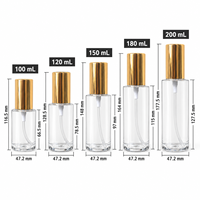 Flacon pulvérisateur en aluminium doré 100ml 150ml 200ml, atomiseur à fine brume en PET bleu, emballage de parfum de luxe OEM