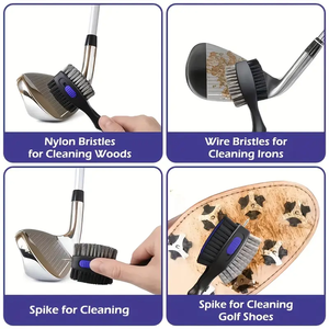 Brosse de nettoyage de clubs de golf de haute qualité OEM/ODM avec logo personnalisé, brosse de golf ergonomique en TPR - Product Image 5