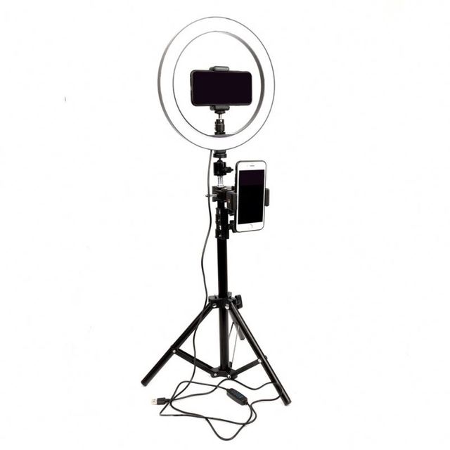 LED Selfie Video Ring Lamp 10inch Dimmable Round Soft Light With Stand Tripods for Makeup Film Studio Equipment