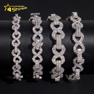 New Arrivals 925 Silver Fine Jewelry Iced Out Hip Hop Hot Sale Moissanite Diamond <strong>Infinity</strong> <strong>Bracelet</strong> - Product Image 1