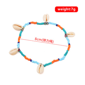 Tobillera bohemia con cuentas y conchas de cauri para mujer, joyería de playa, accesorio de moda. - Product Image 4
