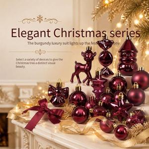 45 Pieces Christmas Tree Ornament Set Metal Hanging Balls <b>Baubles</b> Gift <b>Box</b> Holiday Decoration for Hotel Home - Product Image 2