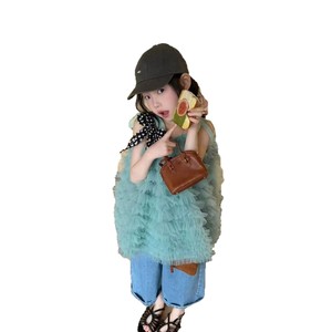 Ensemble deux pièces pour filles, <span class=keywords><strong>jupe</strong></span> en tulle à bretelles et <span class=keywords><strong>jean</strong></span> droit, style coréen, décontracté, pour tous les jours, printemps-été - Product Image 5