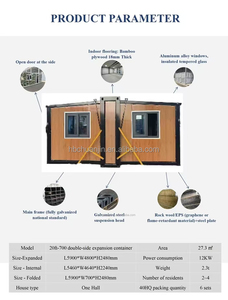 <span class=keywords><strong>700</strong></span> casa pequeña de 20 pies y 40 pies, casa portátil prefabricada de lujo, dormitorio extensible y casa contenedor de cocina - Product Image 5