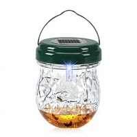 Pièges à guêpes solaires d'extérieur suspendus pour l'été, lot de 4, réutilisables, pour guêpes jaunes, abeilles, frelons, mouches, avec lumière LED, étanches IP65, pour la terrasse en automne