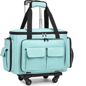 Estuche con Ruedas para Máquina de <span class=keywords><strong>Coser</strong></span>, Bolsa de Transporte con Base Extraíble, Múltiples Bolsillos de Almacenamiento, Cierre de <span class=keywords><strong>Cremallera</strong></span>, Poliéster, Compatible con <span class=keywords><strong>Singer</strong></span> - Product Image 1