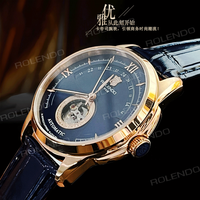 ROLENDO Montre mécanique automatique à la mode pour hommes, étanche à 30m, squelette automatique, montres de luxe décontractées pour hommes