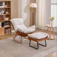 Fauteuil à bascule confortable avec repose-pieds, fauteuil inclinable manuel moderne en tissu pour la maison, vente en gros
