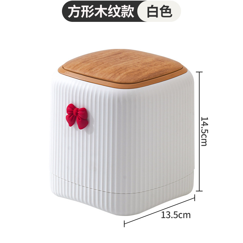 (ลายไม้) สี่เหลี่ยมจัตุรัส (สีขาว) พร้อมโบว์