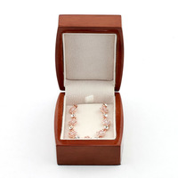 Boîte à bijoux vintage en bois avec miroir, recyclable, forme rectangulaire, style populaire, pour la Saint-Valentin, rangement de bijoux, couleurs personnalisables