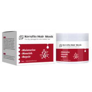 Masque capillaire réparateur à la kératine 150 ml, étiquette privée OEM, végan, sans frisottis, hydratant, brillant - Product Image 1