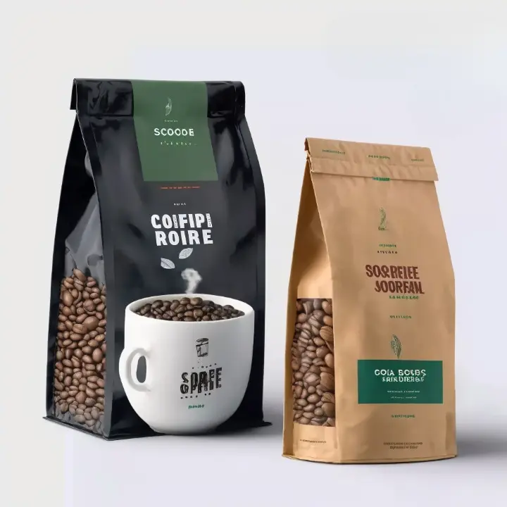 Custom Printing 250G 1Kg Compostable Plastic Mylar Flat Bottom Coffee Bags Packaging With Valve For The Russian Market