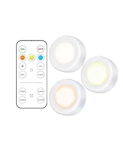 LED Puck lightings Battery Under Counter Lights with Wireless Remote Controls for Kitchen LED Puck Lights