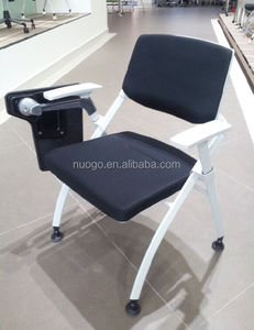 Silla de sala de entrenamiento con patas cromadas para estudio escolar y de salón, plegable con mesa adjunta para uso en el aula - Product Image 4