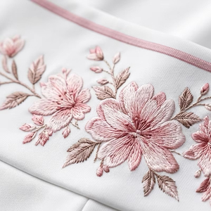 Custom High Waist Floral Embroidery Flare Yoga Pants Logo Women White Pink Side Stripe Bell Bottom Leggings Gym Squat Proof <b>Set</b> - Product Image 5
