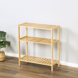 Modern 3-Tier Bamboo Storage Shelf <b>Freestanding</b> Shelving <b>Unit</b> for Bathroom Balcony & <b>Kitchen</b> - Product Image 5