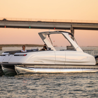 Bateau ponton en aluminium de luxe de qualité pour les fêtes de loisirs BBQ pêche moteur hors-bord Yacht de luxe à vendre
