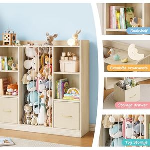 Organizzatore per <span class=keywords><strong>Giocattoli</strong></span>, <span class=keywords><strong>Scaffale</strong></span> in Legno per Peluche con 6 Cubi e Cassetti Rimovibili - Product Image 4