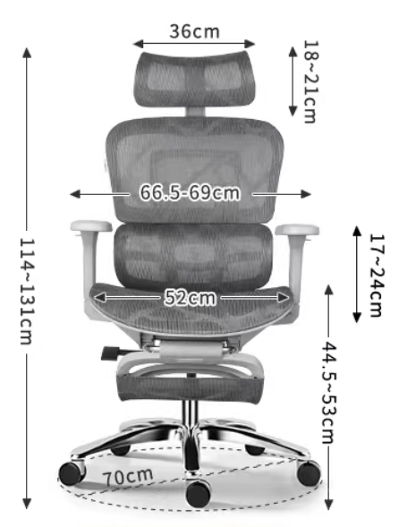 สีโครงเก้าอี้: เทา