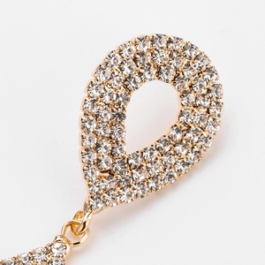 Boucles d'oreilles de luxe en forme de goutte d'eau pour femmes, en strass, grandes boucles d'oreilles en cristal, bijoux fantaisie - Product Image 5